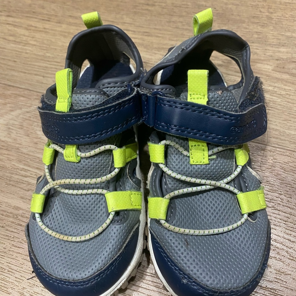 Carter's Gray and Neon Green Kids Sneakers